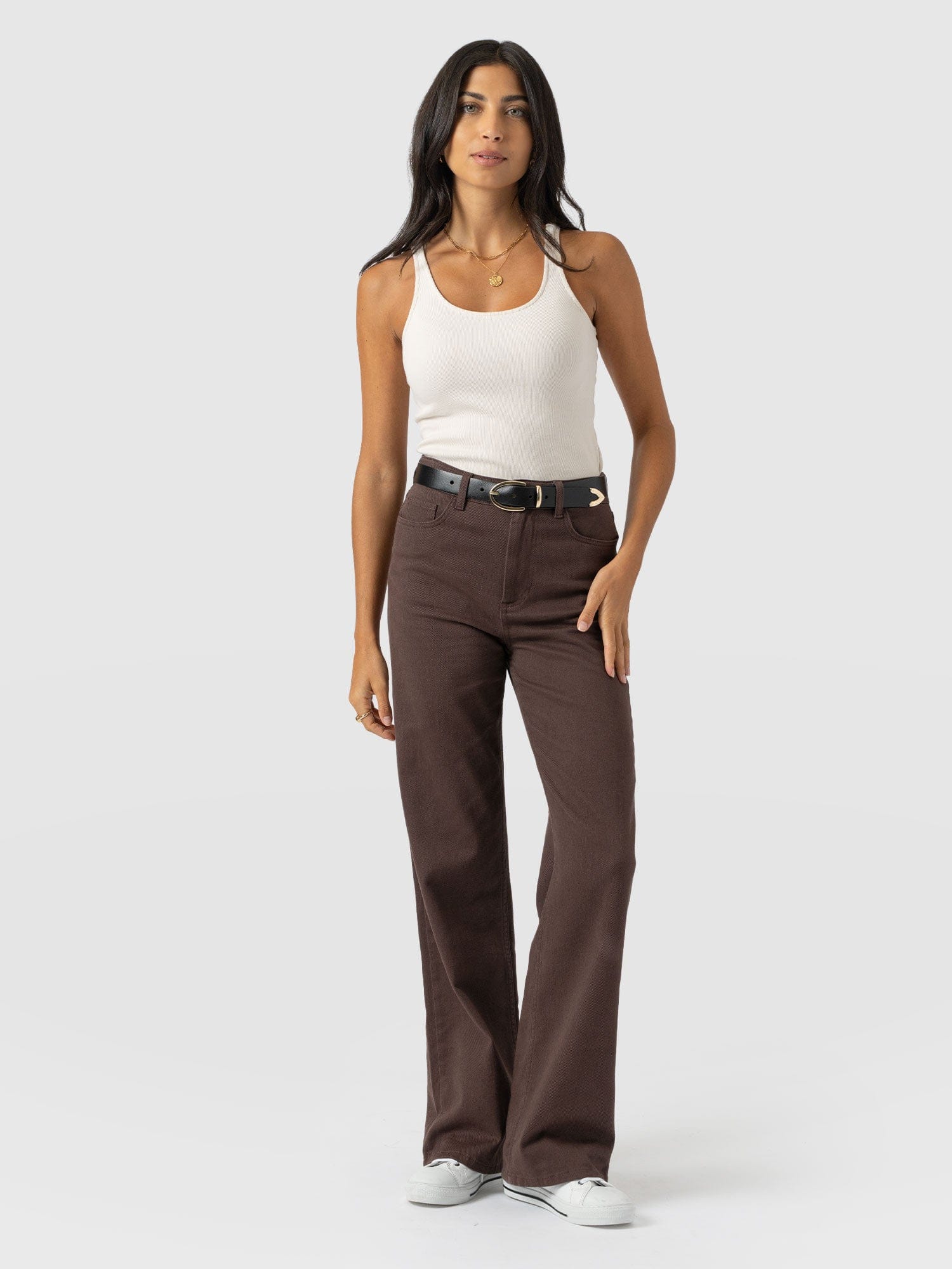 Wide Leg Jean - Brown - Women's Jeans | Saint + Sofia® EU